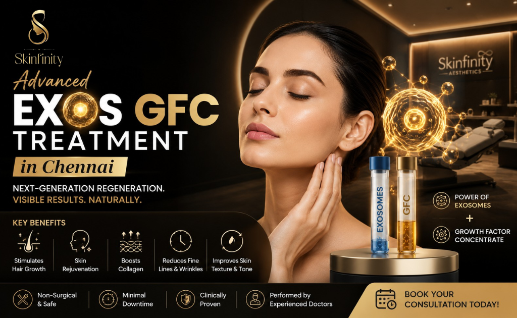 Advanced EXOS GFC hair and skin treatment clinic in Velachery Chennai